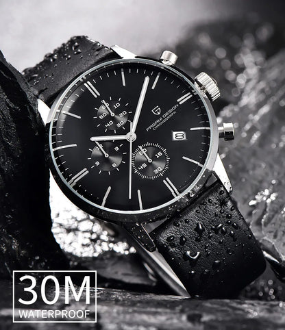 PAGANI DESIGN 2025 New Luxury Fashion Sapphire Japan VK67 Mens Watches Quartz Pointer Chronograph Waterproof Wrist Accessories