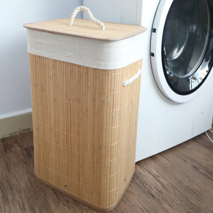 Wholesale Dust-proof Laundry Baskets Dirty Clothes Hampers Bamboo Woven Storage Baskets Bamboo Folding Dirty Clothes Storage