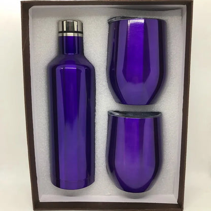 Wine Bottle Gift Box Set 304 Stainless Steel 12oz Eggshell Champagne Insulation Mug