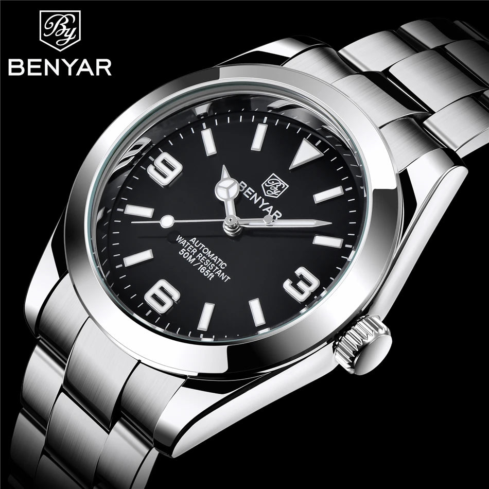 BENYAR 40MM V2 Version Top Brand  Luxury Men Watch Fashion Sport Watch  Automatic Mechanical Watches 10Bar BY-5177