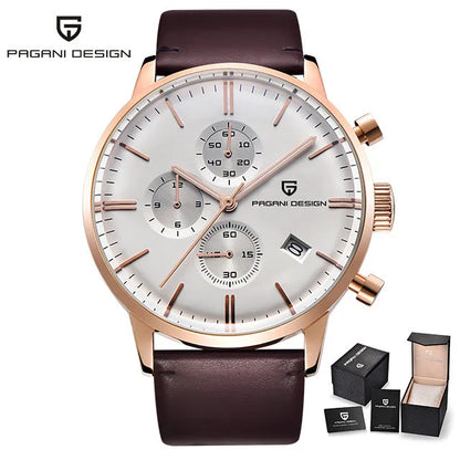 PAGANI DESIGN 2025 New Luxury Fashion Sapphire Japan VK67 Mens Watches Quartz Pointer Chronograph Waterproof Wrist Accessories