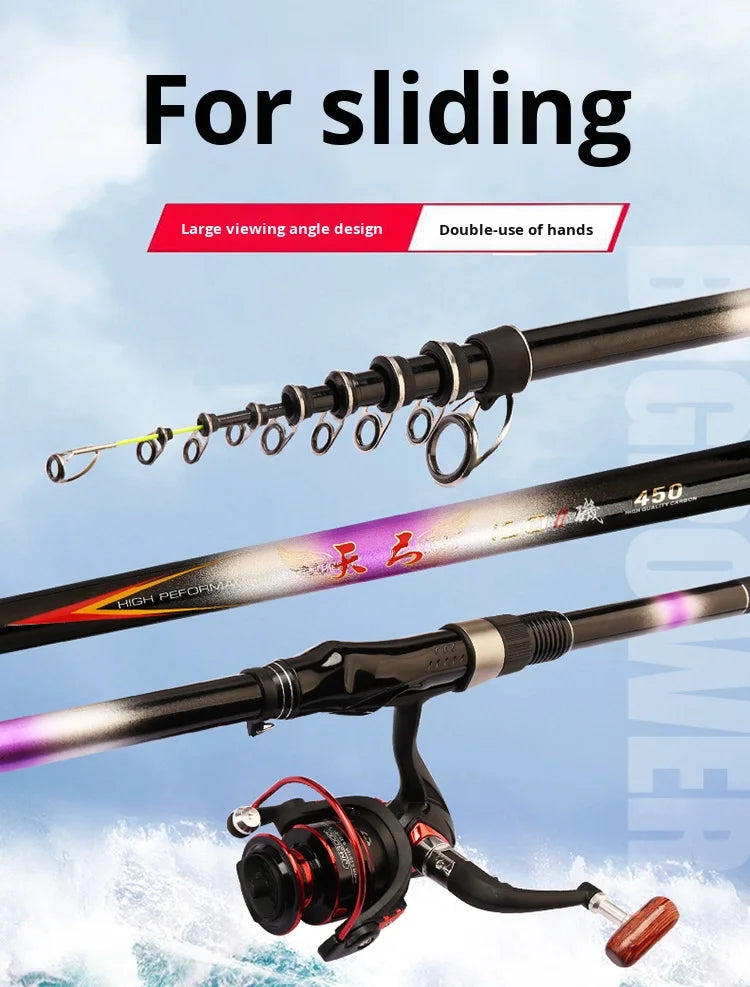 2025 Upgrade Fast Performance Carbon Sea Rod for Carp Fishing New Model with Soft-Tipped Rock &amp; Rubber Handle for Bottom Fishing