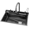 Hot Sale Anti-Scratch Multi Function Kitchen Sink Digital Double Waterfall Workstation Stainless Steel Handmade Kitchen Sink