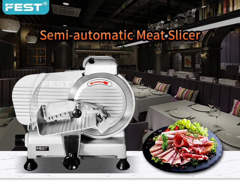 250mm Blade Meat Slicing Mini Slicer Machine 110V/220V Adjustable