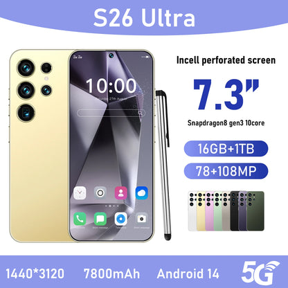 2025 New Original Phones S26 ultra 5g Smartphones 22GB+2TB 5G Dual SIM Cellphone Mobile Phone Face Unlock Android 14 5G Phone