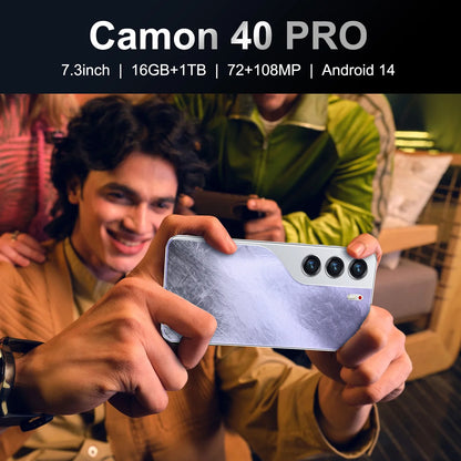 2025 New Camon 40 Pro Cellphone 16GB+1TB Smartphone Unlocked Dual Card 5G Phones 7.3inch HD Hd Screen Mobile Phones