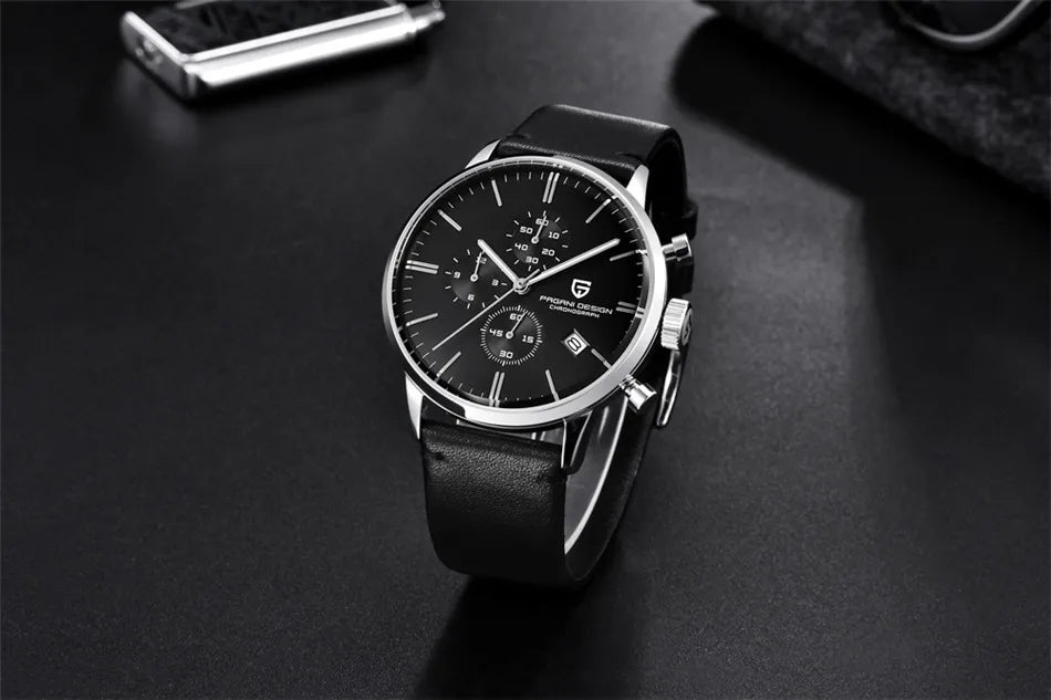 PAGANI DESIGN 2025 New Luxury Fashion Sapphire Japan VK67 Mens Watches Quartz Pointer Chronograph Waterproof Wrist Accessories
