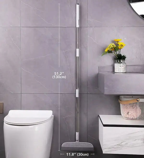 Vassoura mágica JOYBOS de 50 polegadas, 2 em 1, com lâmina removível em silicone, ideal para limpeza a seco e limpeza de pavimentos.