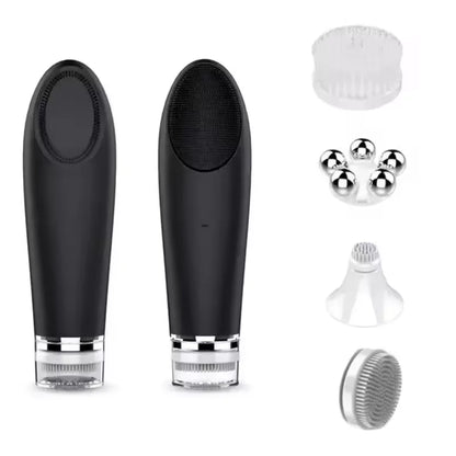 4-in-1 Waterproof Soft Silicone Electric Facial Cleansing Brush Multifunctional Face and Nose Cleaning Makeup Cleaner