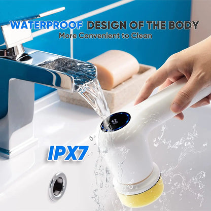 2-Speed Cordless Electric Shower/Sink/Window Cleaning Brushes for Spin Scrubber with Battery Level Display for Bathrooms
