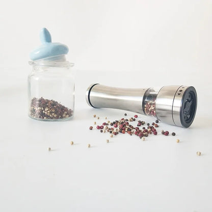 Premium Electric Salt Shaker Stainless Steel Pepper Mills Battery Operated Salt and Pepper Grinder Set for Kitchen