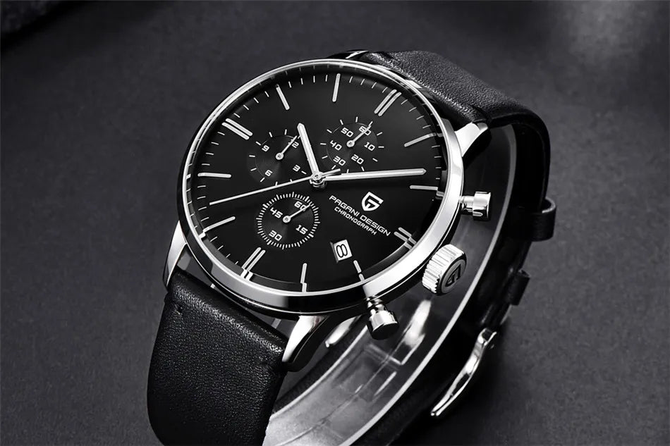 PAGANI DESIGN 2025 New Luxury Fashion Sapphire Japan VK67 Mens Watches Quartz Pointer Chronograph Waterproof Wrist Accessories