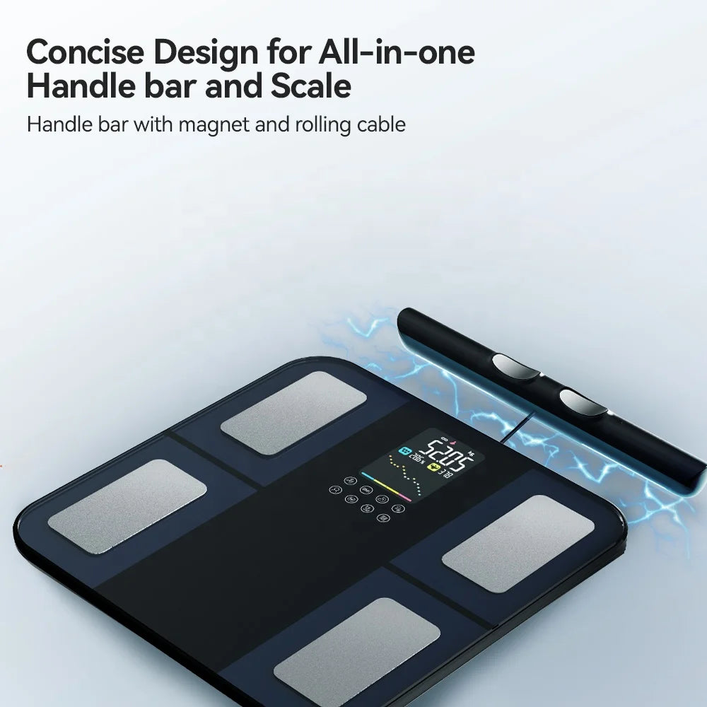 8 Electrode Smart Body Fat Scale Body Bmi Analysis High Accurate Digital Fat Weight Scale With App