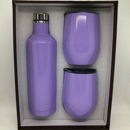 Wine Bottle Gift Box Set 304 Stainless Steel 12oz Eggshell Champagne Insulation Mug