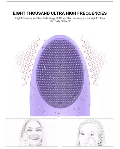 4-in-1 Waterproof Soft Silicone Electric Facial Cleansing Brush Multifunctional Face and Nose Cleaning Makeup Cleaner