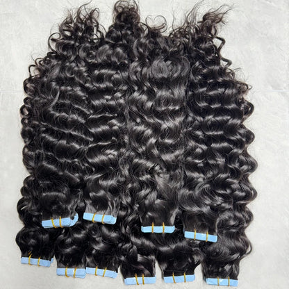 Wholesale Cuticle Aligned Water Wave Raw Human Hair Tape Ins Vendors Beauty Products for Women