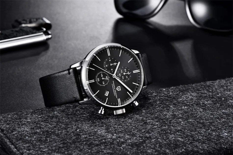 PAGANI DESIGN 2025 New Luxury Fashion Sapphire Japan VK67 Mens Watches Quartz Pointer Chronograph Waterproof Wrist Accessories