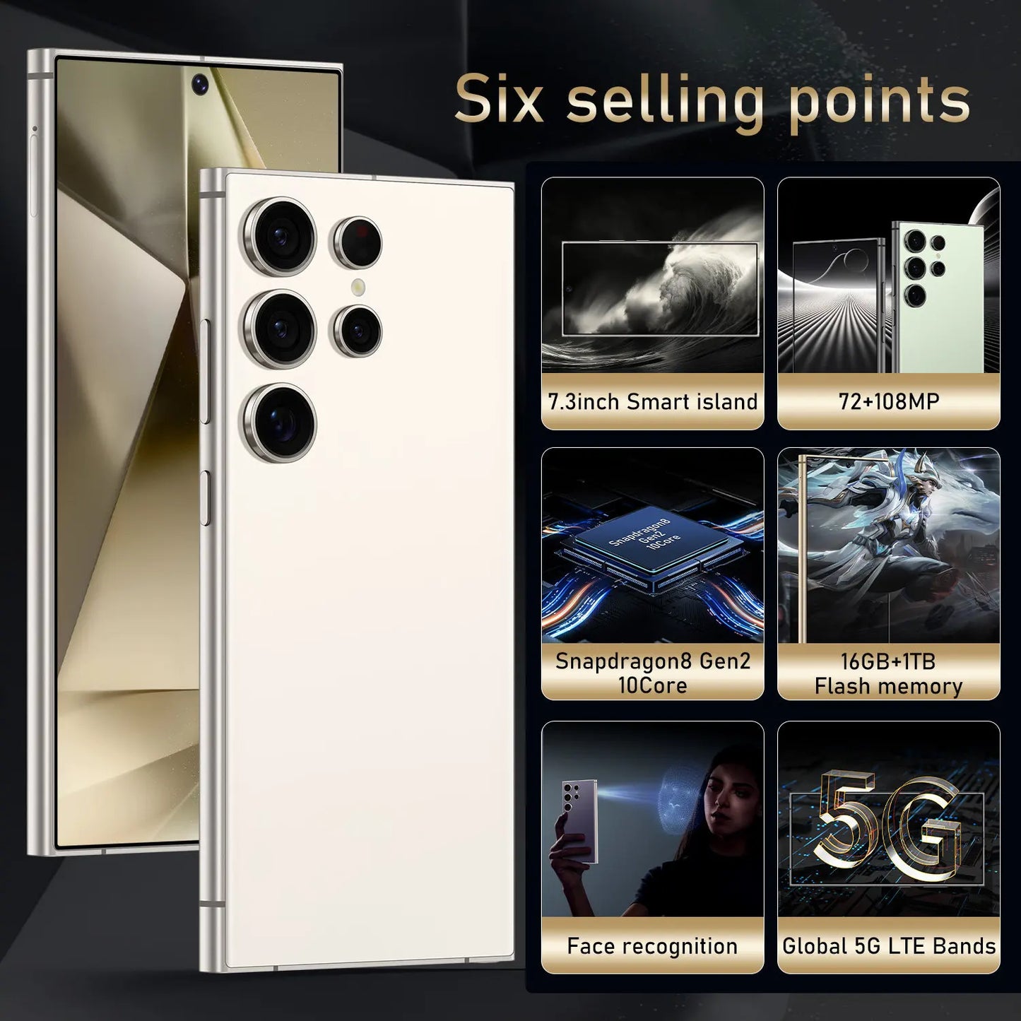 Smartphone Galaxy S25 Super 7.3 HD 5G, 16GB + 1TB, Dual SIM, 8000mAh, Câmaras 72MP + 108MP, Android Original.