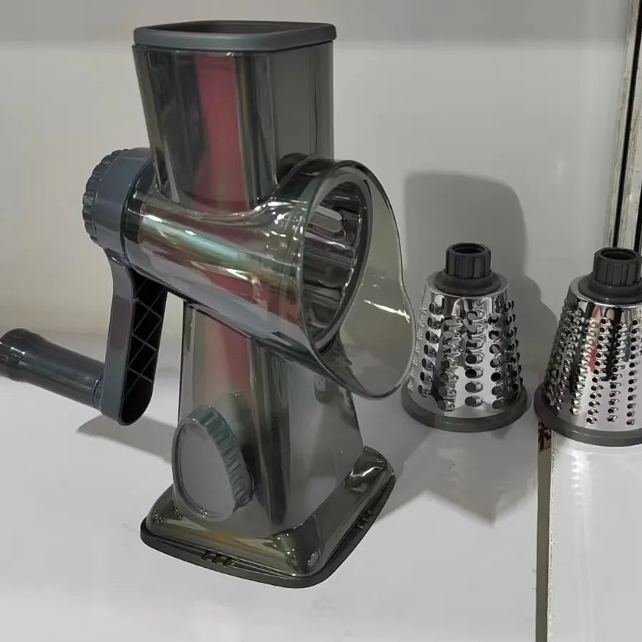 Rotary Cheese Grater with Handle  3 Changeable Blades for Cheese Potato Vegetable Cheese Shredder Slicer Grater for Kitchen