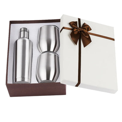 Wine Bottle Gift Box Set 304 Stainless Steel 12oz Eggshell Champagne Insulation Mug