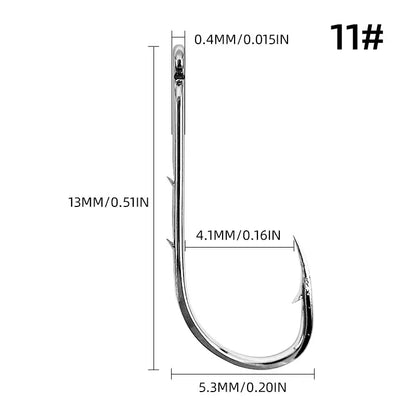 1000pcs 92247 Octopus Beak Baitholder Fishing Hooks Carbon Steel Barbed Offset Octopus Circle Hooks for Saltwater Freshwater