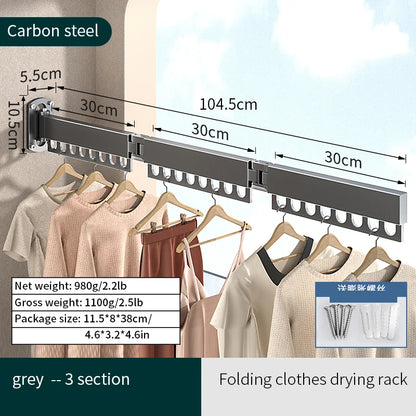 Laundry Retractable Drying Rack Folding Wall Mounted Clothes Hanger Rack