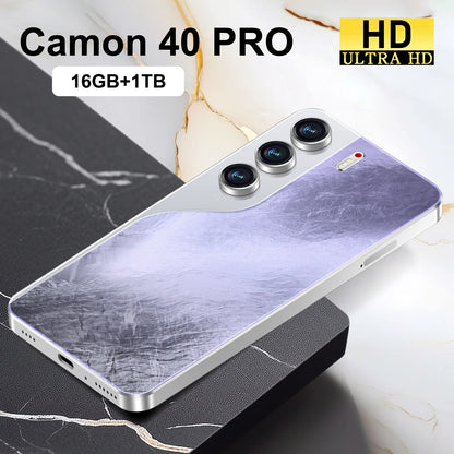 2025 New Camon 40 Pro Cellphone 16GB+1TB Smartphone Unlocked Dual Card 5G Phones 7.3inch HD Hd Screen Mobile Phones