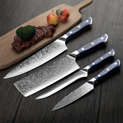 Yangjiang G10 Damascus Kitchen Knife Set Luxurious Wood Handle Vegetables Slicer Slicing Meat Nakiri Fruit Knives