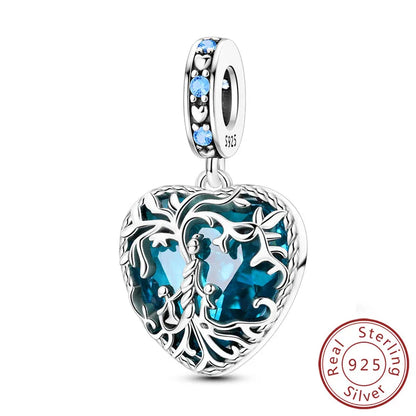 Hot Sale 925 Sterling Silve Charms Beads Forever Love Heart Sister Family Life Charms Dangle For Bracelet Woman Jewelry Gifts