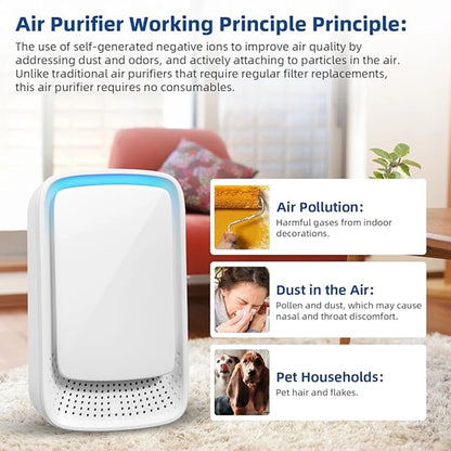 Air Purifier Mini Air Fresheners Deodorizer Negative Air Ionizer Portable Air Cleaner For Home,Office,Pets,Smokers,Toilet