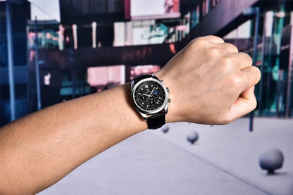 BENYAR New Men Watch 30ATM Waterproof Stainless Steel Quartz Wristwatches Luxury Leather Military Chronograph Watch reloj hombre