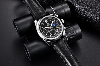 BENYAR New Men Watch 30ATM Waterproof Stainless Steel Quartz Wristwatches Luxury Leather Military Chronograph Watch reloj hombre