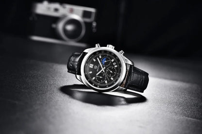 BENYAR New Men Watch 30ATM Waterproof Stainless Steel Quartz Wristwatches Luxury Leather Military Chronograph Watch reloj hombre