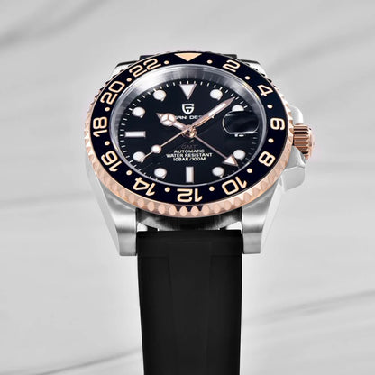 PAGANI DESIGN New Fashion Luxury Watch Mechanical Automatic Watch Sports Waterproof Rubber Rotating Frame Luminous Watch for Man