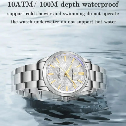 PAGANI DESIGN 40MM Meteorite dial Men Quartz Watches Luxury Business Sapphire 316L Stainless Steel 100M Waterproof Watch For Men