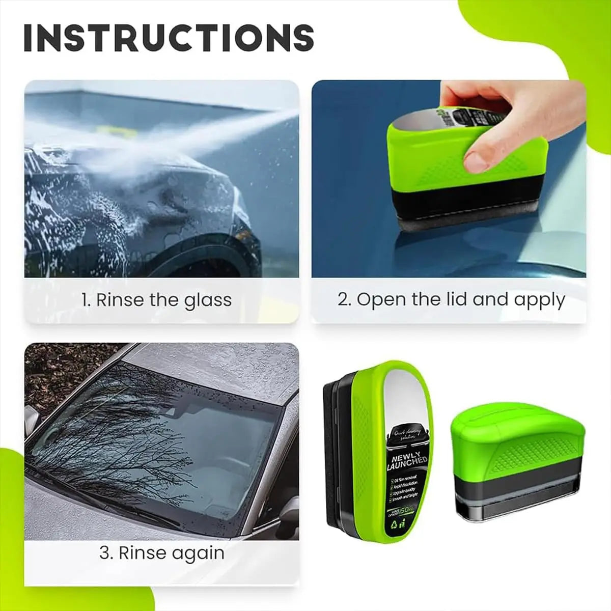 150ML Glass Cleaning Board Automotive Oil Film Cleaning Brush Glass Oil Film Remover Powerful Oil Film Removal & Crystal Coating