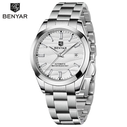 BENYAR 2024 Sand Dia 40MM Hot Sale Mechanical Watches 316L Stainless Steel Simple 5Bar Waterproof Automatic Wristwatch for Men ﻿