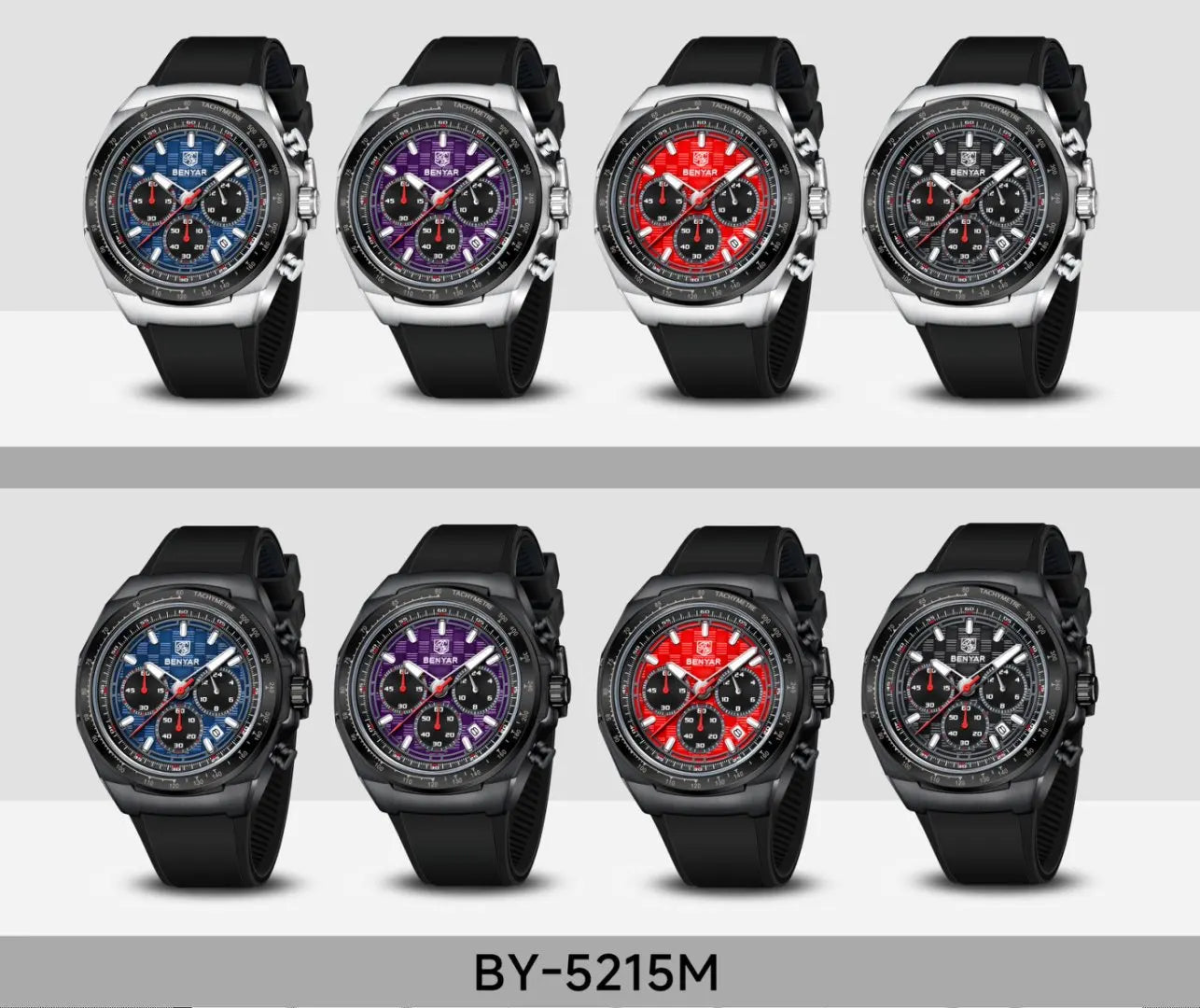 BENYAR 2025 44MM Multi functional Complex Luxury Men Quartz Watches Waterproof Stainless Steel Men Chronograph Gift With Box