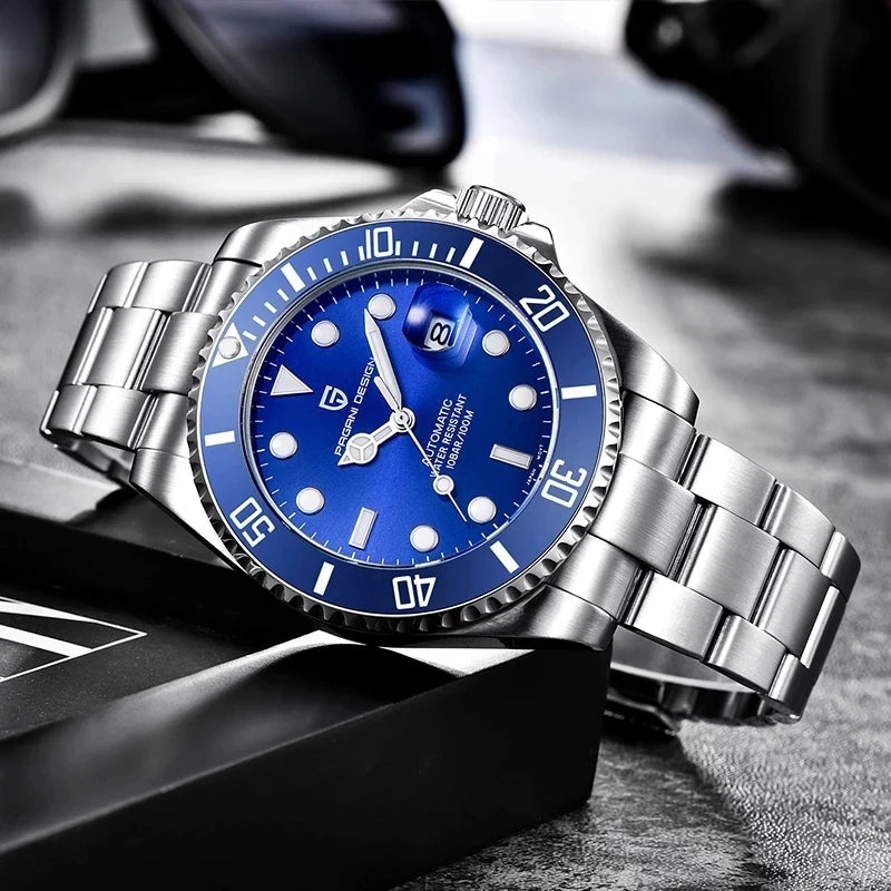 2024 New PAGANI DESIGN 43MM Men Mechanical Watches Luxury Ceramic Bezel 120 Clicks Automatic Watch 100M Waterproof Watch for Men