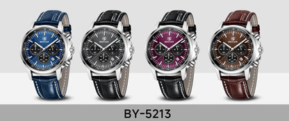 2025 New Men's Watch BENYAR Luxury Quartz Watches For Man Fashion Man Gifts Complete Calendar Top PU Leather Sport Watches Clock
