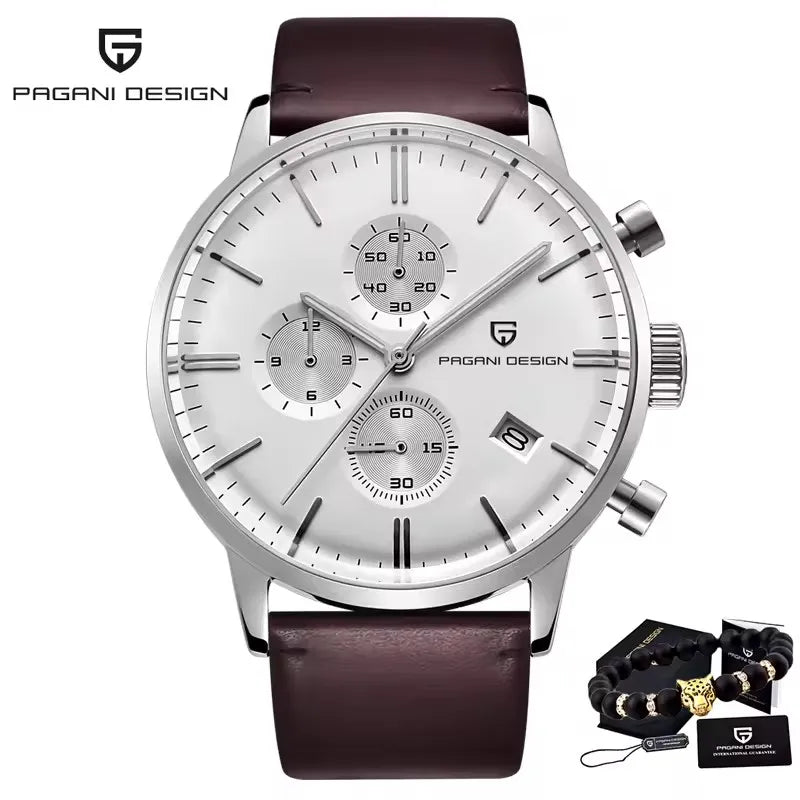 PAGANI DESIGN New Men Watches Multi time zone Quartz Business watch Auto Date Men Watches Japan Movt Watch Men Chronograph Gift