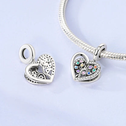 Hot Sale 925 Sterling Silve Charms Beads Forever Love Heart Sister Family Life Charms Dangle For Bracelet Woman Jewelry Gifts