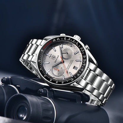 BENYAR Novo Relógio de Pulso de Luxo para Homem com Quartzo, Marca Topo, Resistente à Água até 50M, Bracelete em Aço Inoxidável, Relógio Cronógrafo Casual para Homem