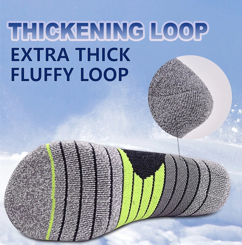 GTUBIKE 1 Pair Merino Wool Winter Men Warm Ski Socks Thicker Sports Snowboard Cycling Soccer Socks High Elastic Thermal Socks