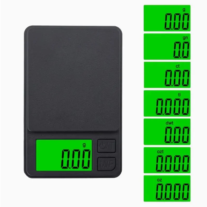 Balança de bolso de precisão 1000g x 0,1g - Balança digital em gramas, para alimentos, joias e onças/grãos com visor LCD retroiluminado - Mini balança para viagens