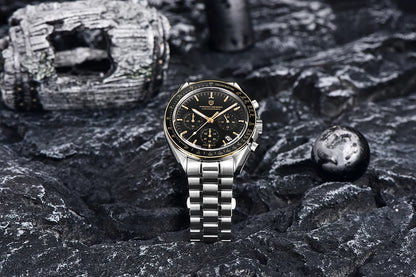 PAGANI DESIGN 2025 New Moon Watch Retro Luxury Quartz Watches For Men Stainless steel Luminous waterproof Sport Chronograph Man