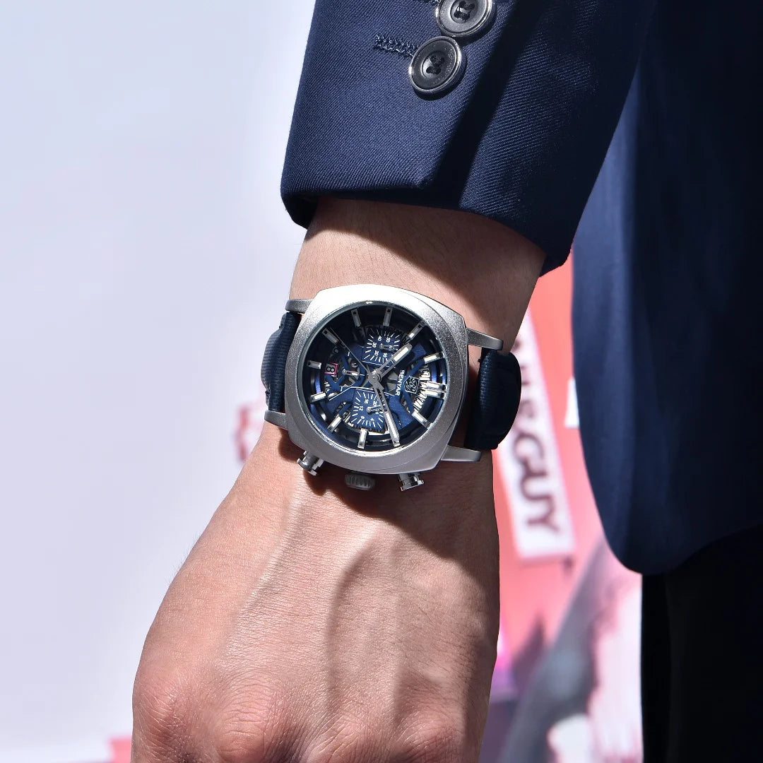 Relógio Benyar Design 2024 para homem, quartzo, 43 mm, mostrador luminoso, resistente à água até 50 m, anti-reflexo, cronógrafo, moderno e novo.