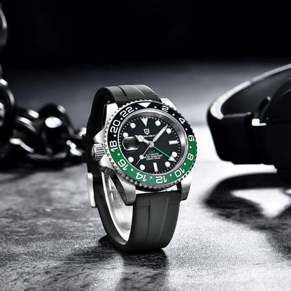 PAGANI DESIGN New Fashion Luxury Watch Mechanical Automatic Watch Sports Waterproof Rubber Rotating Frame Luminous Watch for Man