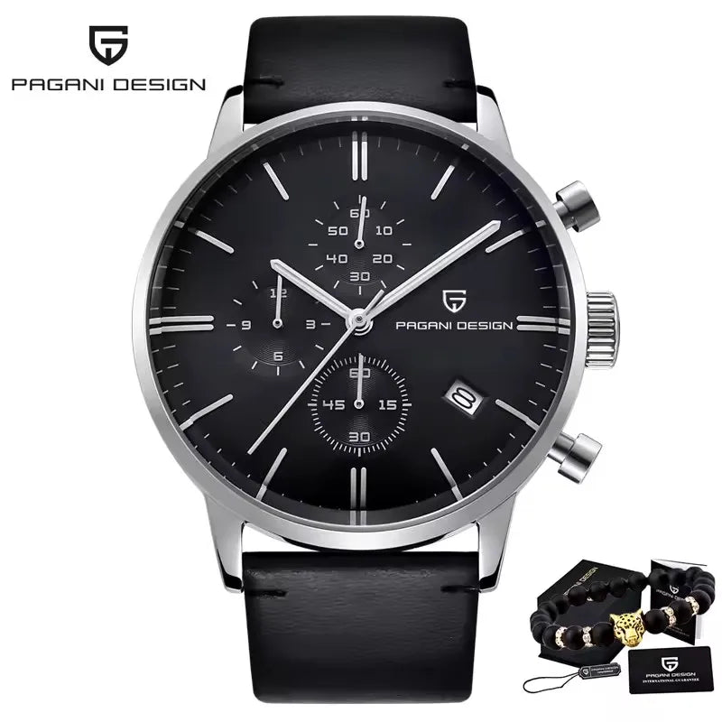 PAGANI DESIGN New Men Watches Multi time zone Quartz Business watch Auto Date Men Watches Japan Movt Watch Men Chronograph Gift