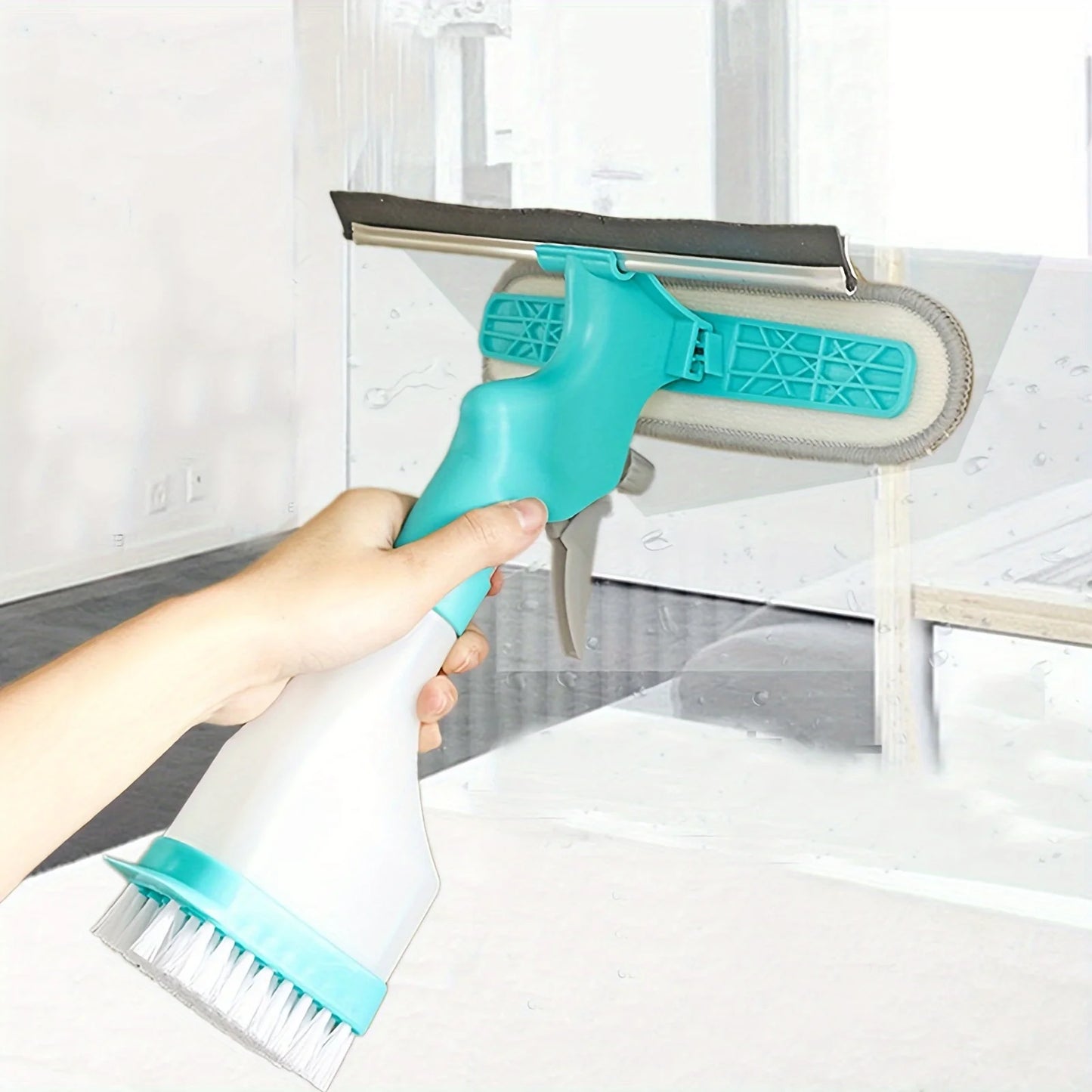 Glass Cleaning Wizard Effortless Scraping, Wiping, Scrubbing  Spraying Streak-Free, All-Purpose Tool for Bathroom, Window